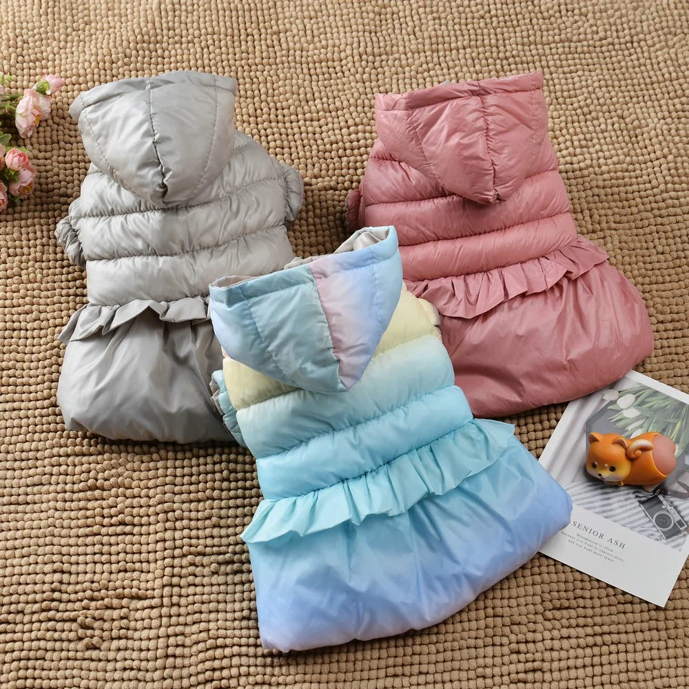 Warm Pet Clothes Cozy Hooded Button Puppy Jacket For Small Medium Dog Winter Warm Waterproof Vest Coat Costume Chihuahua Outfits