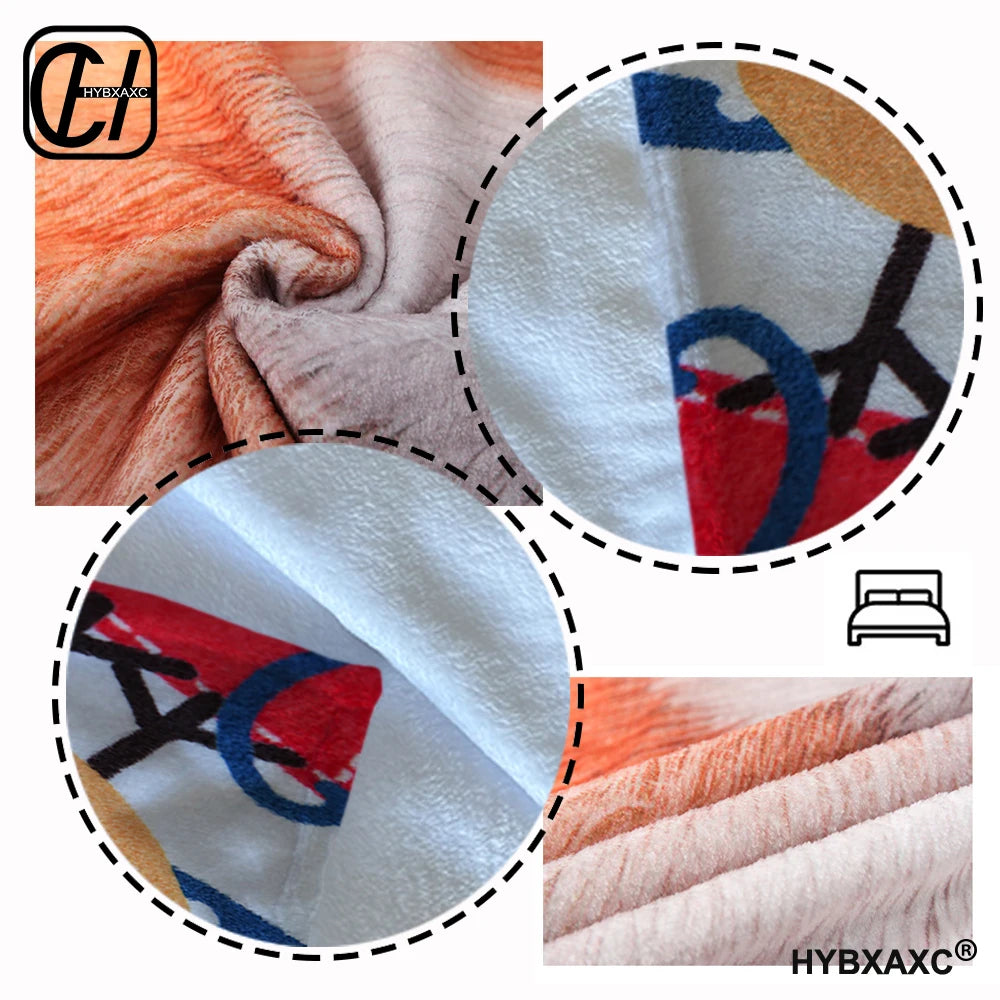 Plush Dolls P-POCOYO  Throw  Blanket Aesthetic Art Flannel Blanket Portable Home Travel Camping Sofa Picnic Thickening Flannel B