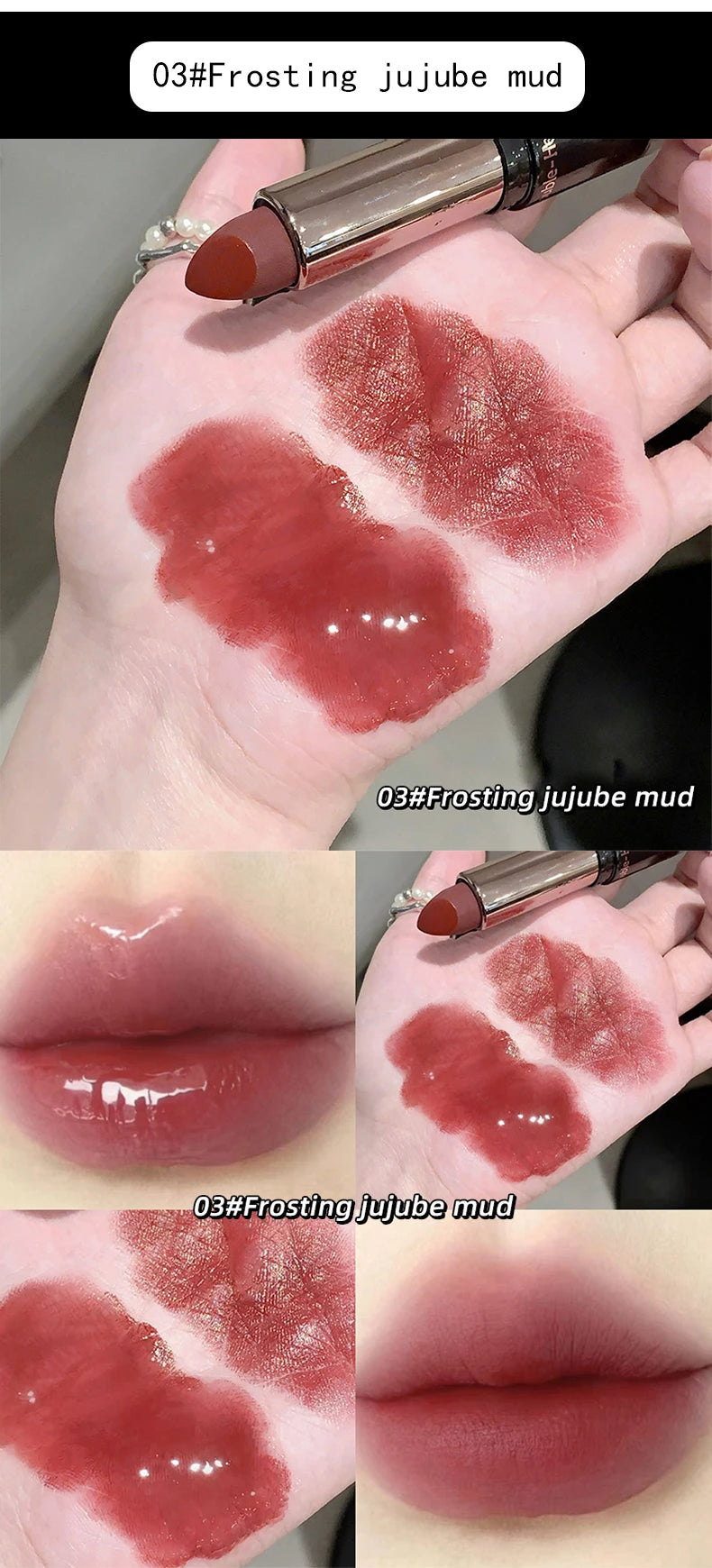 Gege Bear Double-ended Lipstick with Lip Oil for Moisturizing and Hydrating Layered Color-developing Long-lasting Lipstick