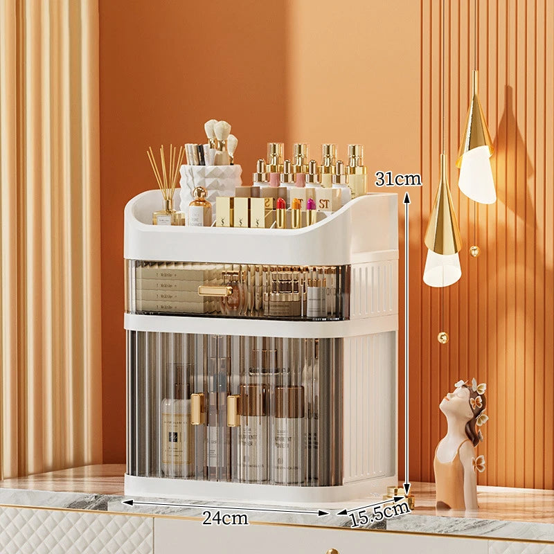 Caja de almacenamiento de cosméticos de gran capacidad, cajón organizador de maquillaje, joyería, esmalte de uñas, contenedor de