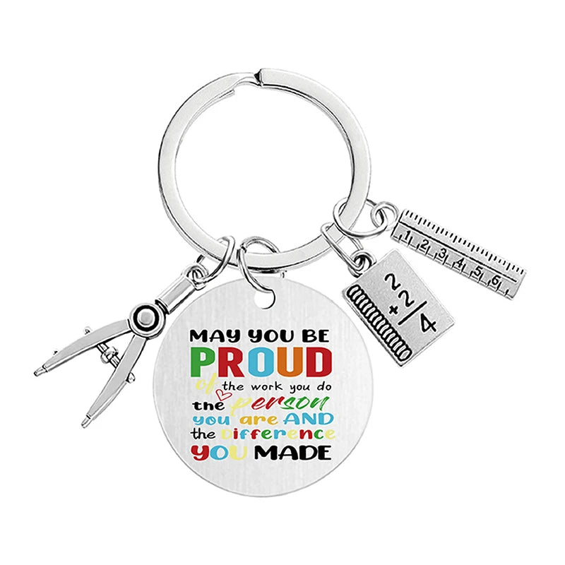 Teacher Key Chain Thank You Teacher Text Popular Pendant Key Chain Teachers'Day Pendant Gifts For Teachers