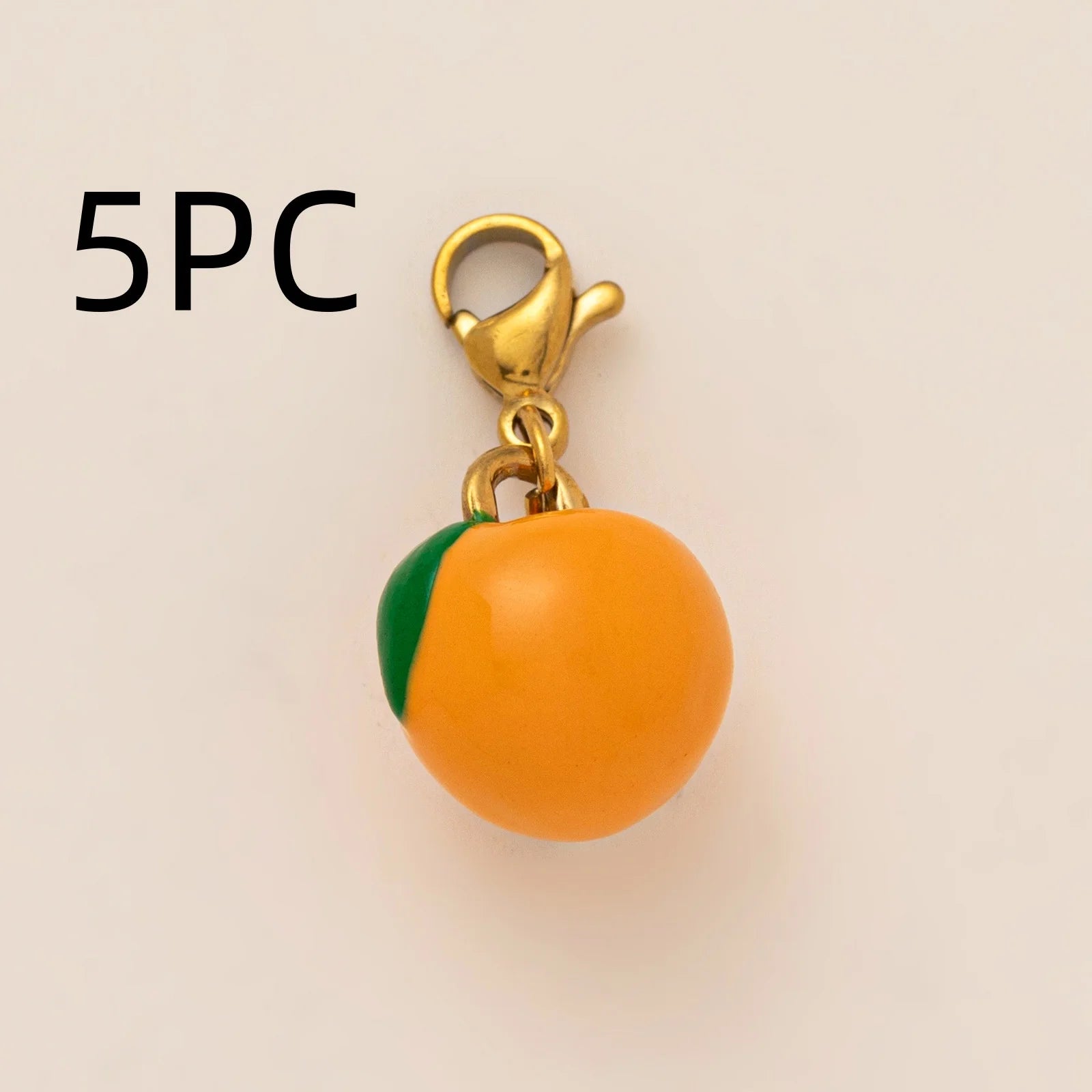 Wholesale 5pcs/lot 18K gold-plated DIY enamel stainless steel pendant, colorful fruit and food handmade jewelry accessories
