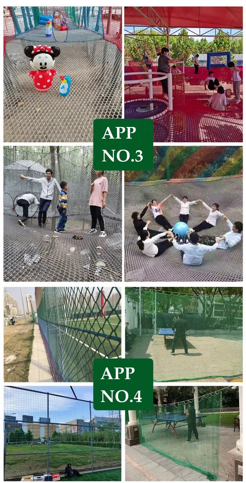 4mm Knotless Rope Net For Children's Playground Safety Fence No Knot Trampoline Stairs Anti Fall Mesh Netting