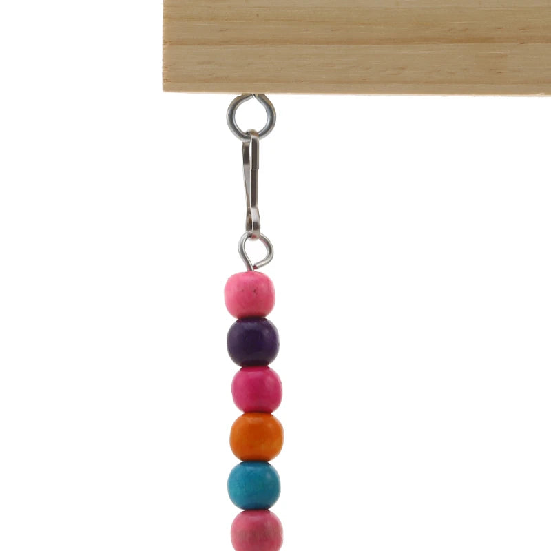 Parrot Toys New Swing Toy Wooden Bird  Perch Stand Playstand With Chewing Beads Playground for Budgie Birds Accessories for Cage