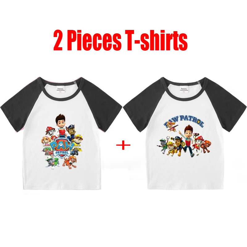 Children's PAW Patrol T-Shirt Kids Clothes Boys Girls Summer Cartoon Tops Short Sleeve Clothes 100% Cotton Baby Clothing