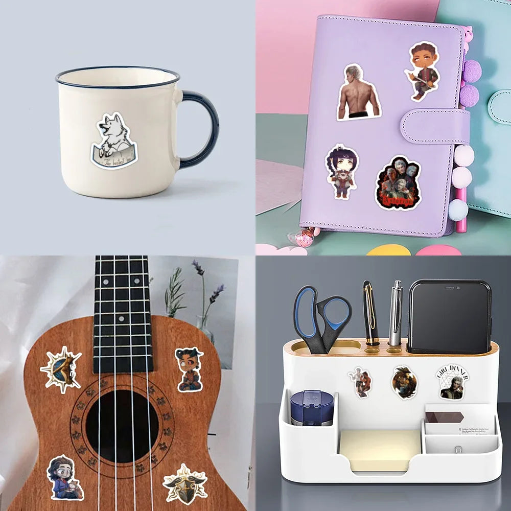 10/54Pcs Vintage Classic Games BG3 Stickers Funny Decoration Decals Toy Gift PVC DIY Laptop Suitcase Guitar Skateboard