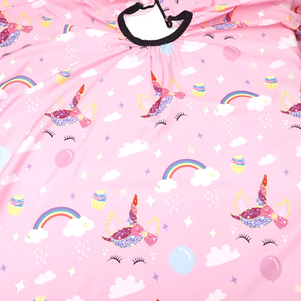 Children's Cute Cartoon Hairdressing Cape Hair Cut Styling Gown Barbershop Haircut Cape Hairdresser Cloth for Kids