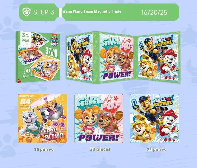 Paw Patrol Magnetic Puzzle For Children Aged Magnetic Puzzle Toys For Boys And Girls Intellectual Birthday Gifts Magnetic Toys