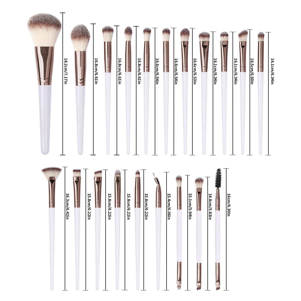 42pcs Kit de maquillage multifonctionnel Comprend 20pcs pinceaux avec sac de lavage