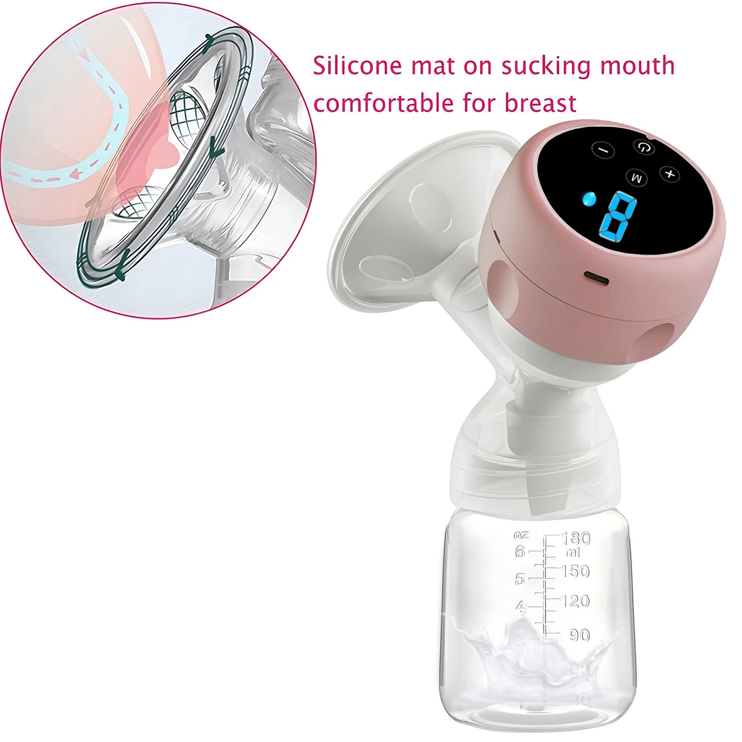 Intelligent Electric Breast Pump - High Suction Painless Silent Milk Extractor for Postpartum Breastfeeding, Integrated Design