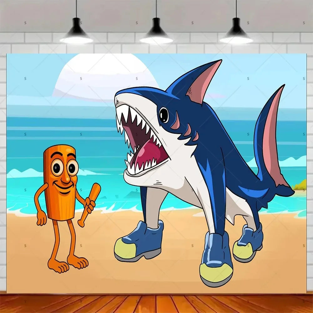 Tung Tung Tung Sahur Tralalo Italian Brainrot Print Kids Birthday Party Background Decoration Photography Decor Backdrop Banner