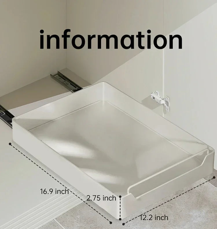 ZEXEF Kitchen Storage Box with Sliding Rail Pull-out Cabinet Storage Rack Spice Pantry Shelves Drawer Kitchen Organizer Basket