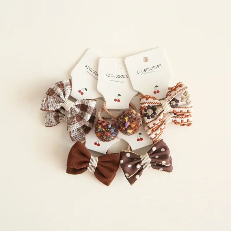 Elastic Hair Bow for Children, Children's Headwear, Hair Accessories for Girls, Cute Hair ties, Lovely Hair Rope, 10Pcs per Lot