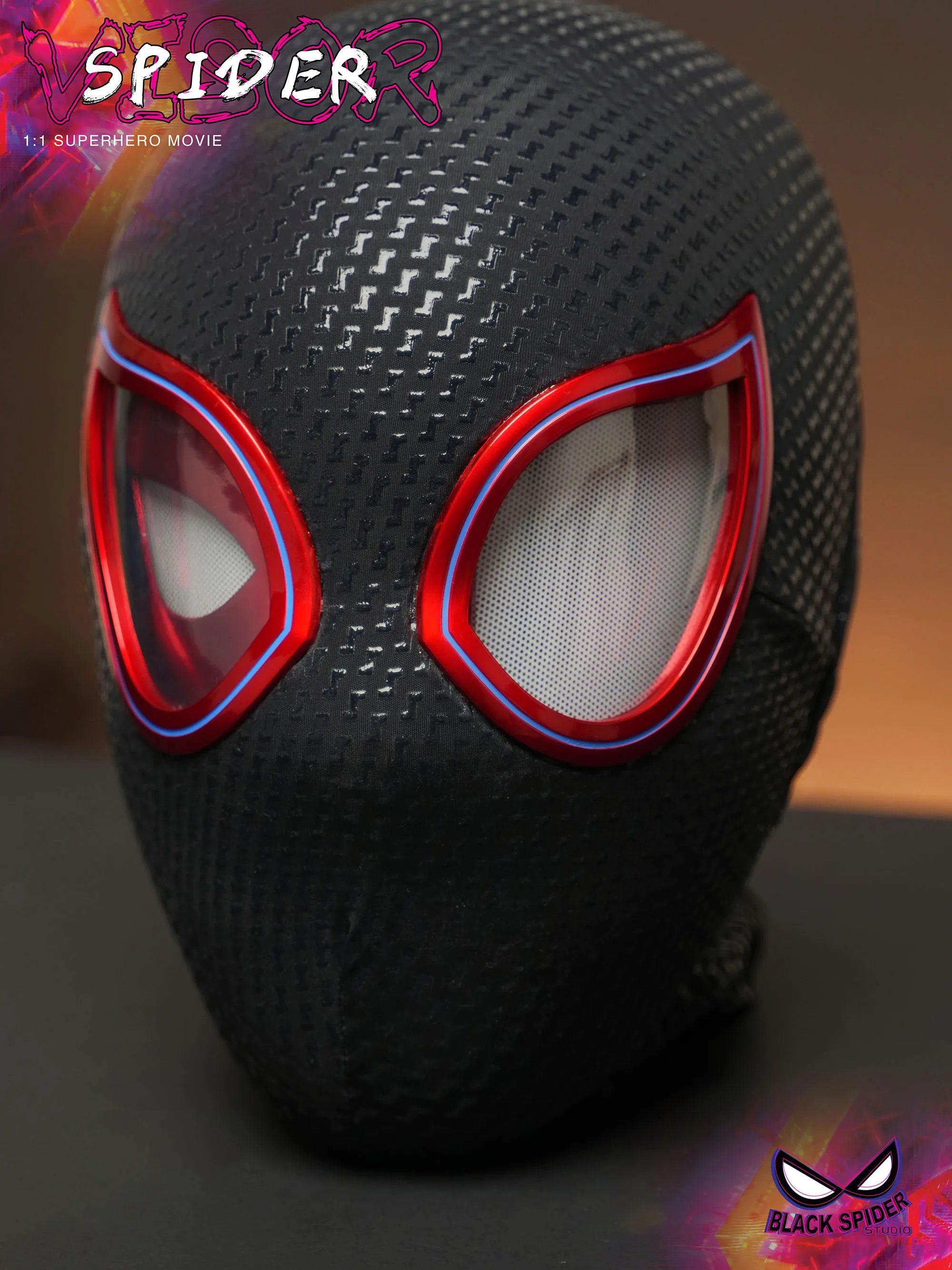 Marvel Mascara Miles Spiderman Headgear Cosplay Moving Eyes Electronic Mask Spider Man 1:1 Remote Control Toys For Adults Gift
