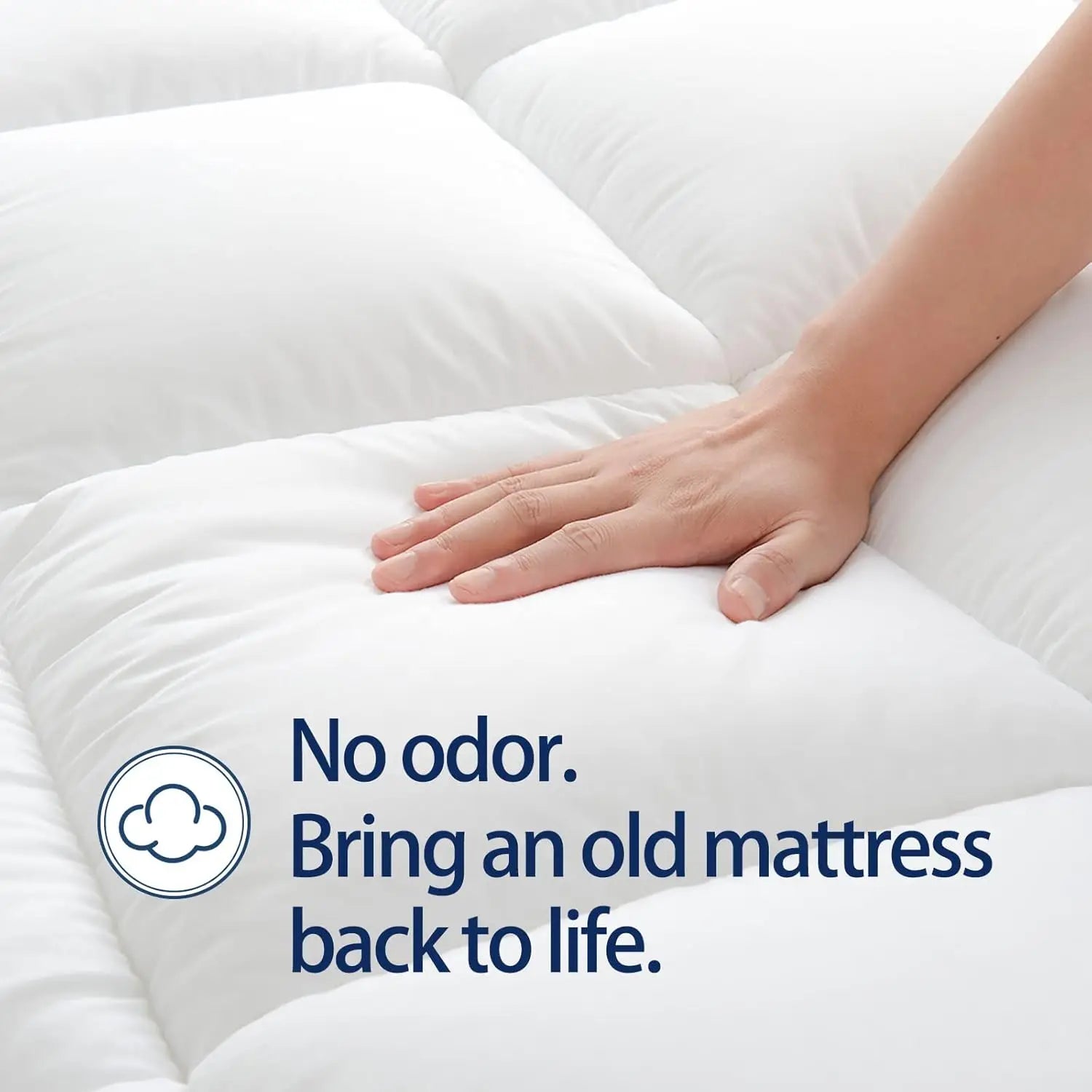 Thick Mattress Topper, Extra Thick Mattress Pad Cover for Back Pain, Cooling Futon Mattress Overfilled Down Alternative Filling
