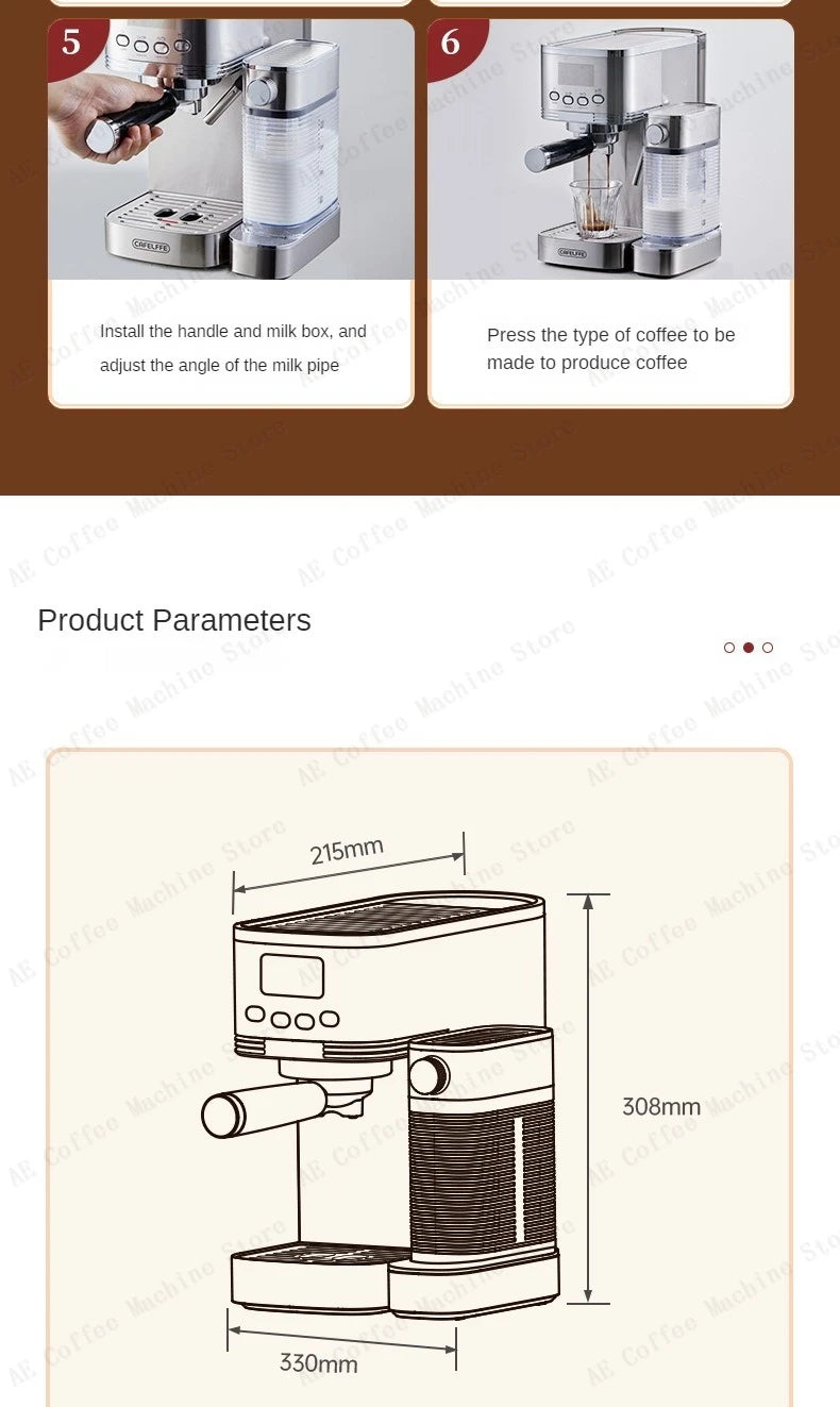 Automatic Coffee and Milk Frother All-in-one Machine 20bar Household Small Espresso Coffee Machine Multi-function Coffee Maker