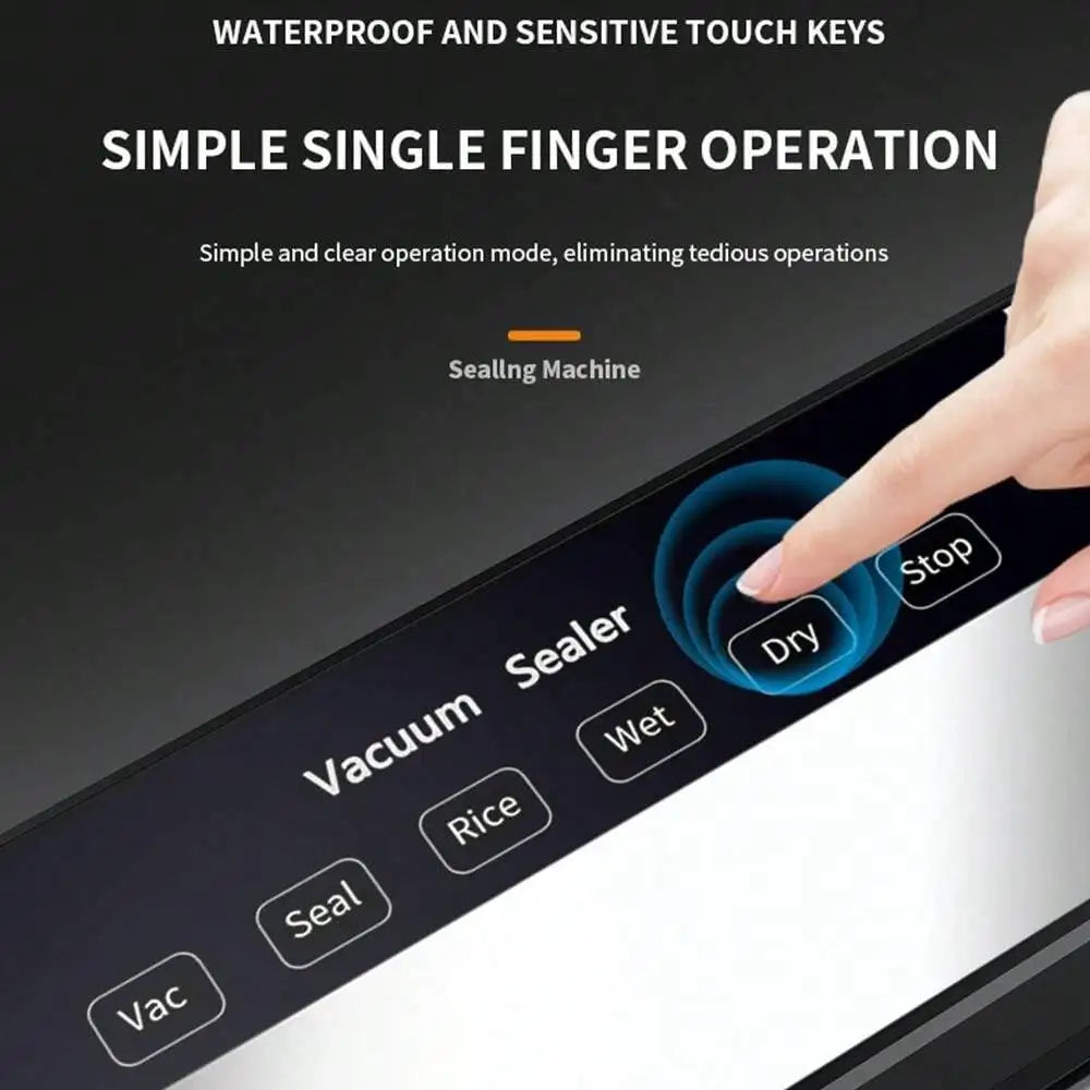 Electric Vacuum Sealer Dry/Wet Food Sealed Packaging Kitchen Food Storage Seal Built-in Cutter Knife