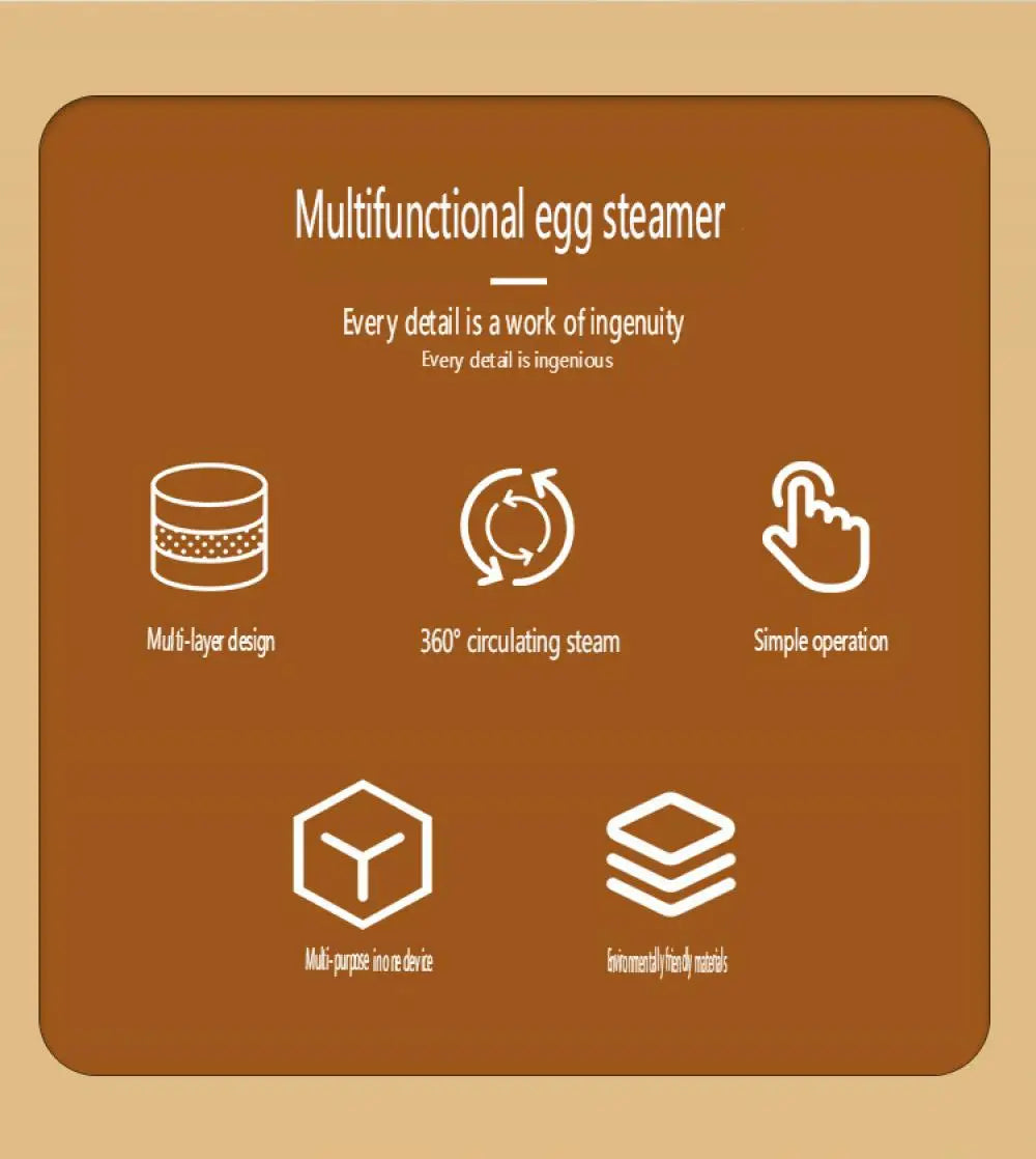 Mini Egg Boiler 1 or 2 Layers Electric Egg Cooker Automatic Power-Off Egg Steamer Kitchen Steamed Breakfast Cooking Appliances