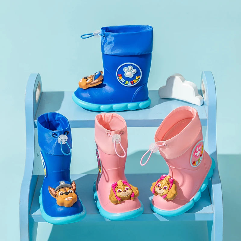 PAW PATROL Pvc Waterproof Rain Boots For Baby Boys And Girls Kid's Outdoor Comfortable Casual Shoes