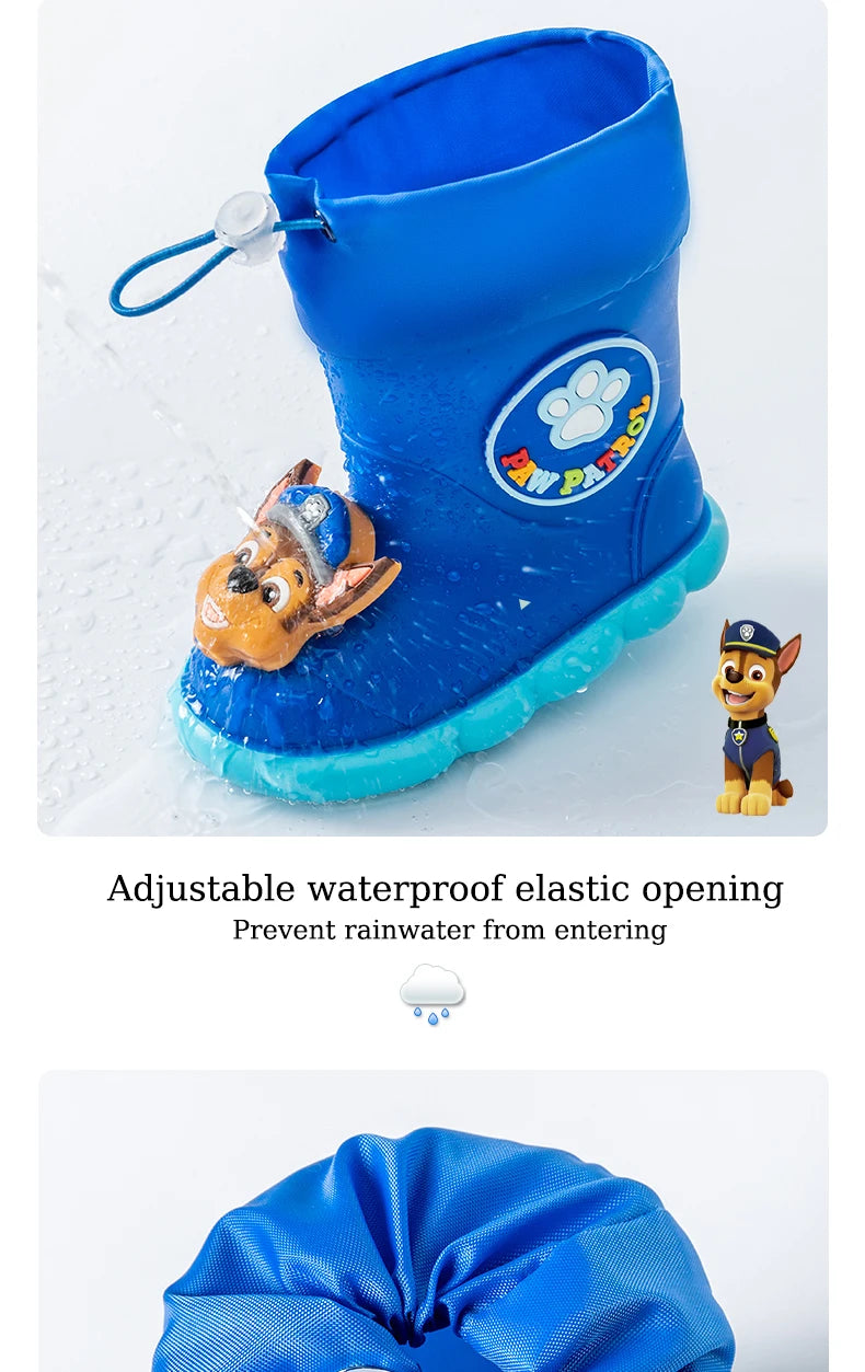 PAW PATROL Pvc Waterproof Rain Boots For Baby Boys And Girls Kid's Outdoor Comfortable Casual Shoes