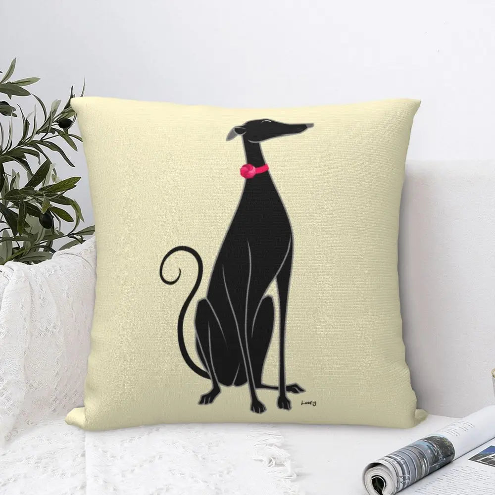 Custom Cute Whippet Greyhound Pillow Case Decor Home Hound Dog Luxury Cushion Cover Car Pillowcase