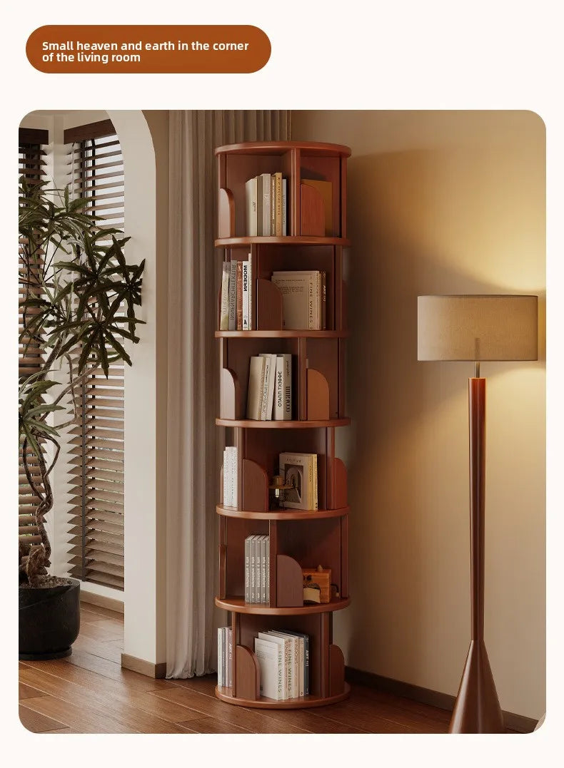 360 °   Bibliothèque rotative – Armoire de rangement mobile pour la maison et le salon