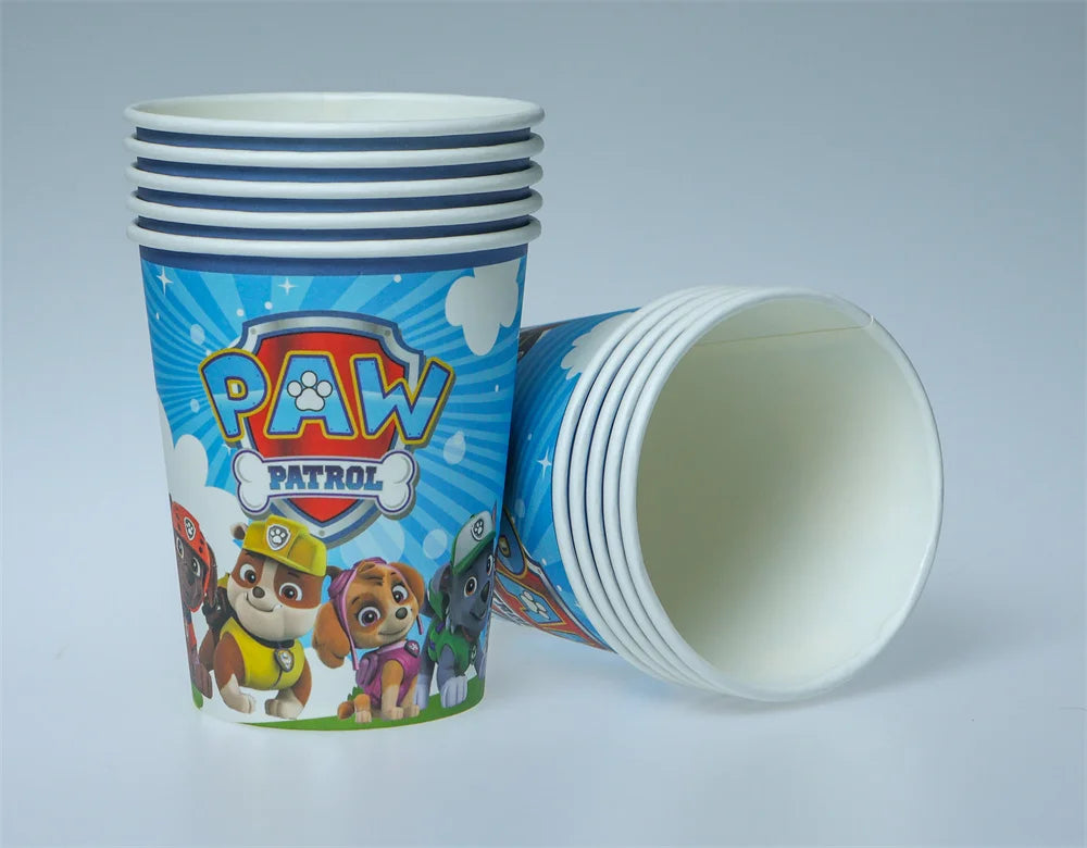 Paw Patrol Birthday Decoration Tableware Tablecloth Children Gift Candy Box Backdrop Dog Balloon Party Favors For Kids Birthday
