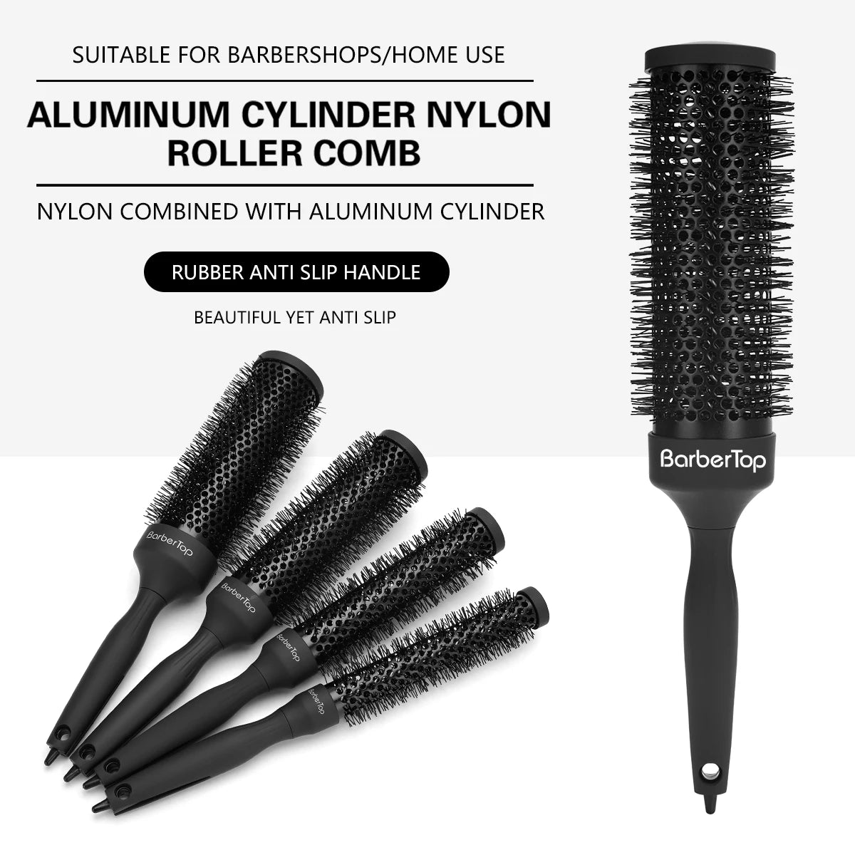 BARBERTOP Peigne rond cheveux bouclés