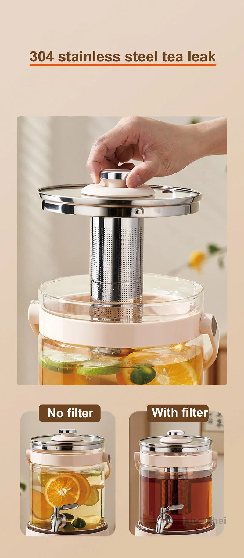 3L Electric Kettle Smart Tea Brewer Large Capacity Office/Commercial Faucet Fruit Tea Bucket Thermostatic Kettle Multi-functiona