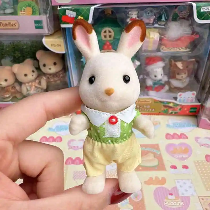 Original Japanese Sylvanian Families New Home Toy Chaisan Flocking Mini Cute Ornament In Stock Doll Toys Kids Gifts