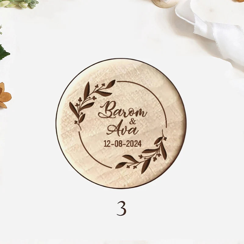 Custom 10/50/100pcs Wine Cork Stoppers Wedding Party Thank You Favors for Guest Engraved Wooden Bottle Cork Stopper