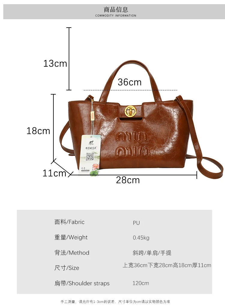 Women's Fashion Leather Crossbody Bag Shoulder Bag Handbag Combo Luxury Brand Classic Elegant Designer Style