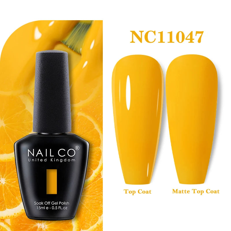 NAILCO Vernis Semi Permanent UV Gel Nail Polish Black White Color Nails Art Manicure TOP BASE Varnish Hybrid Nail Professionals