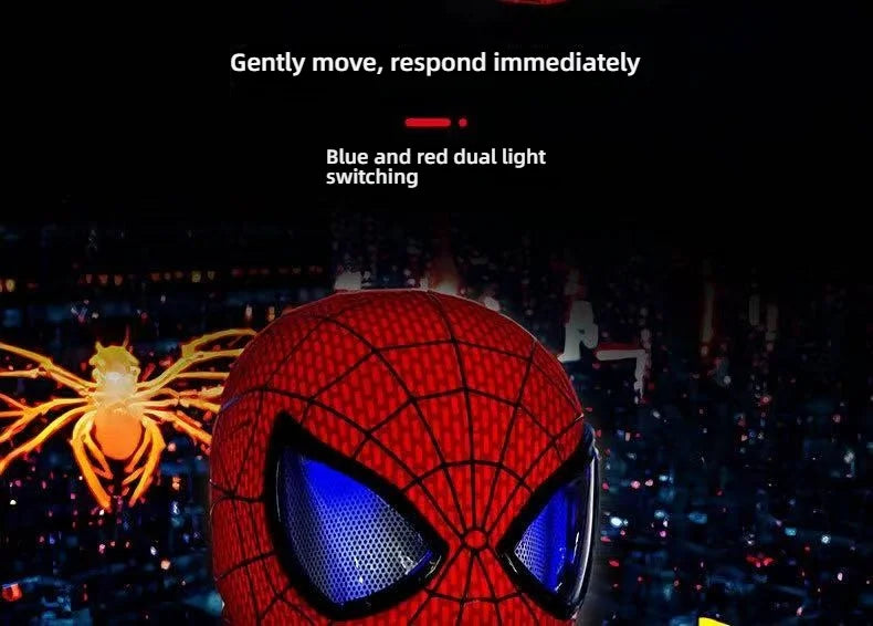 Marvel Spiderman Mask With Hard Face Shell & Magnetic Eyes Hero VenomScreen Printed Fabric 3d Webs Manual version Cos Gift