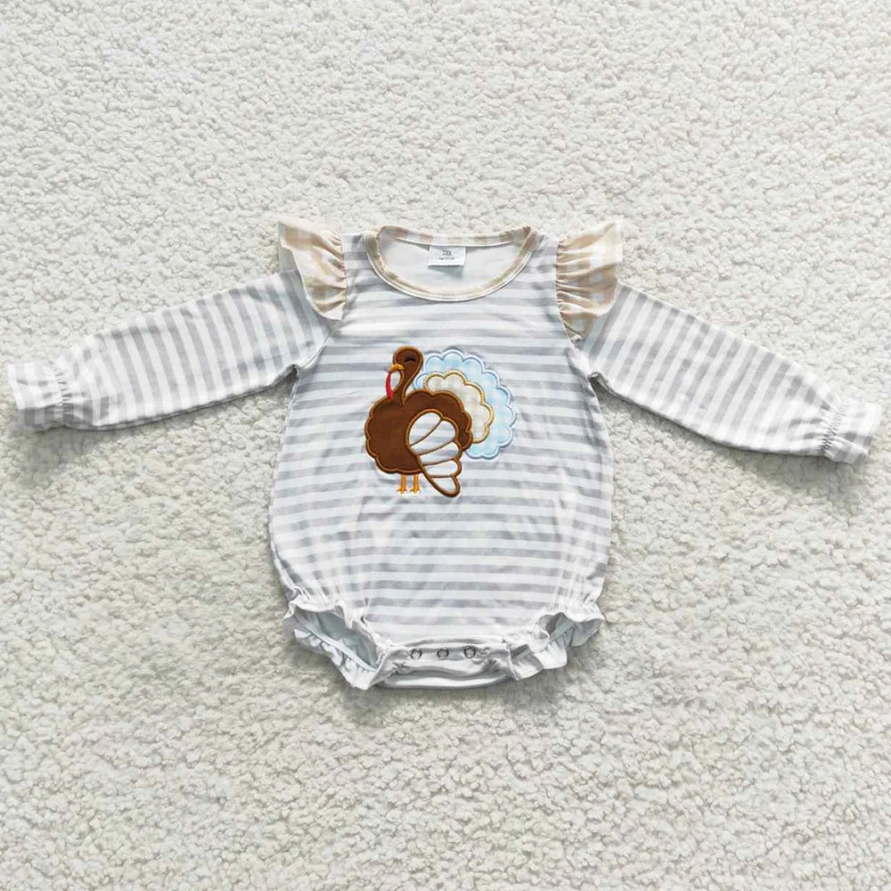Hot Sale Baby Girls Clothes Thanksgiving Turkey Sibling Clothing Outfits Boutique Boys Clothes Infant Baby Rompers Girls Dress