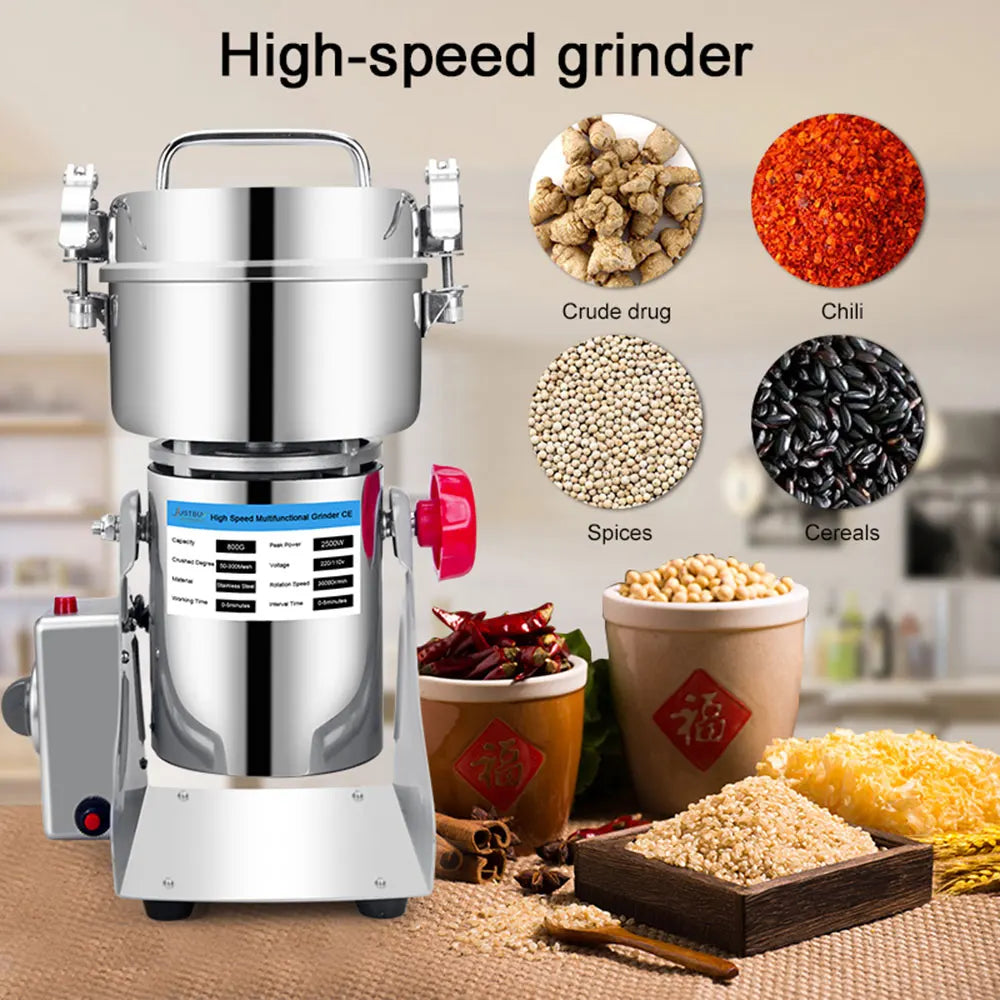 Parts Free Big Capacity 800G 3000W Herb Grinder Coffee Machine Grain Spices Mill Medicine Wheat Mixer Dry Food Grinder