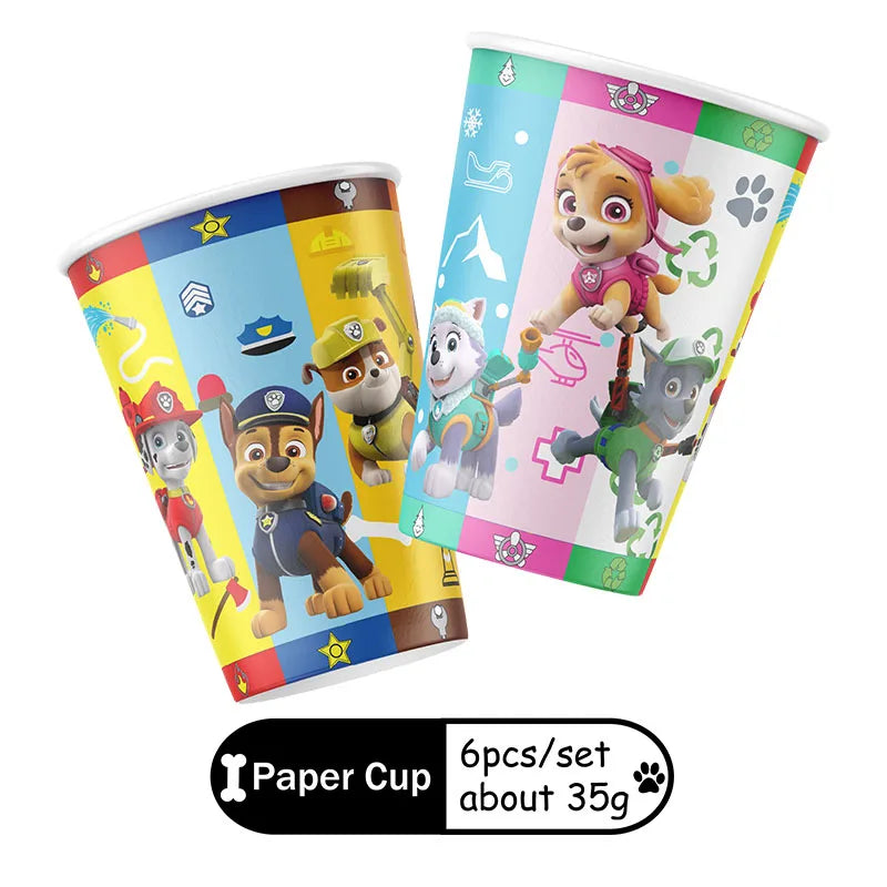 Paw Patrol Birthday Party Decoration Supplies Cartoon Dog PAW Patrol Sky Blue tablecloth napkin sticker balloon Party supplies