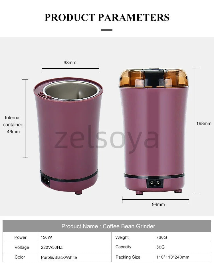 Electric bean grinder Coffee machine Home hand grinder hand coffee bean grinder Portable automatic grinder