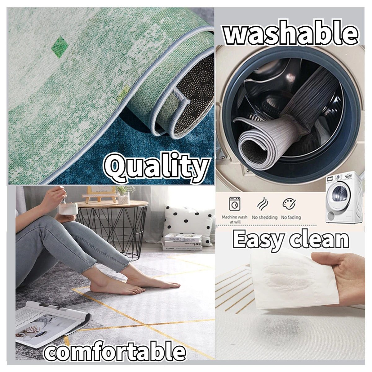 Modern Style Living Room Decoration Carpet Bohemia Rugs for Bedroom Home Decor Anti-Slip Homestay Lounge Floor Mat dining room