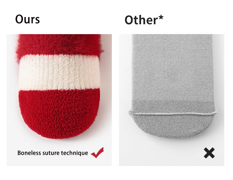 Red New Year Socks Newborn Baby Kids Soft Solid Thickened Velvet Toddler Mid Socks Girls Infant Boys Cute Boneless Socks 0-12Y