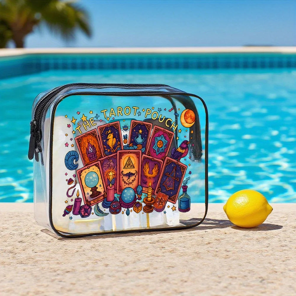 Tarot Cosmetic Bag, Unique Design Makeup Pouch, Travel & Beach Toiletry Essential