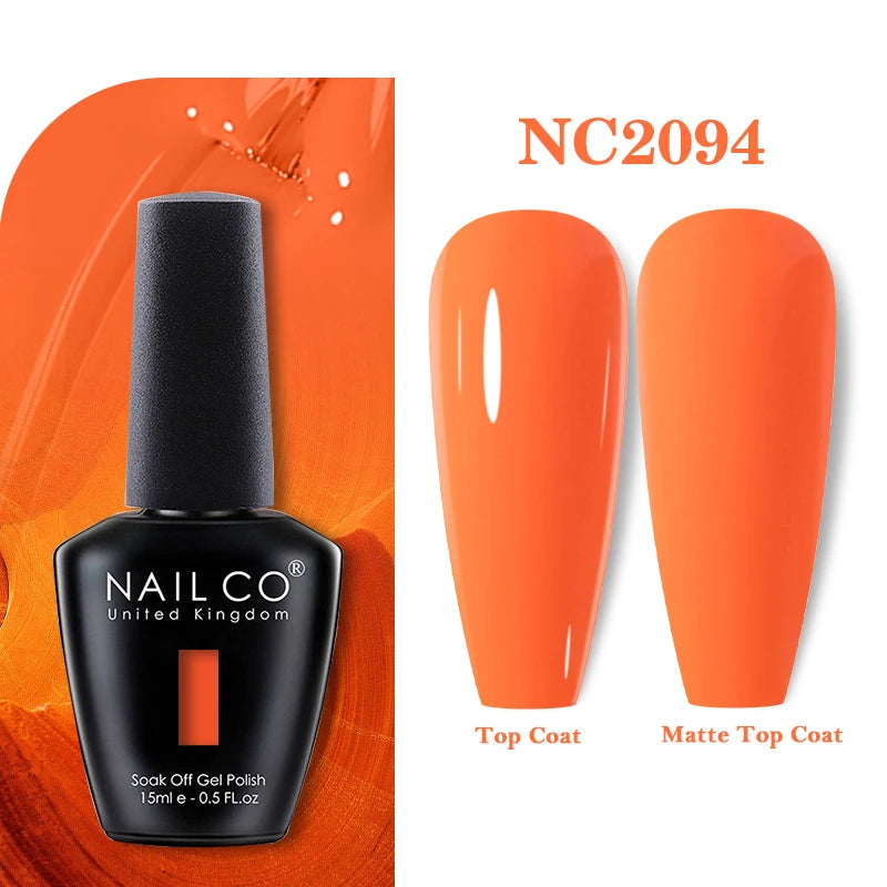 NAILCO Vernis Semi Permanent UV Gel Nail Polish Black White Color Nails Art Manicure TOP BASE Varnish Hybrid Nail Professionals