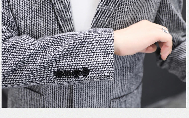 Nouveau Blazer pour homme mode Gentleman slim laine