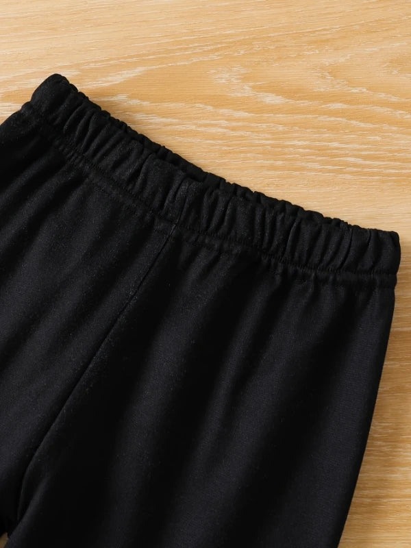 Spring Autumn Baby Girl Cartoon Headprint Fleece Hoodie And Pleated Pants Matching Two-Piece Set Cute Infant Clothing