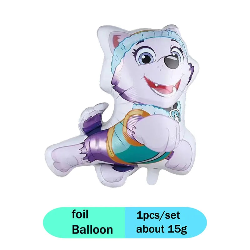 Paw Patrol Snow dog Everest Cartoon Animation Theme Birthday Party Decorations Disposable Sticker Balloon Paper Plates Supplies