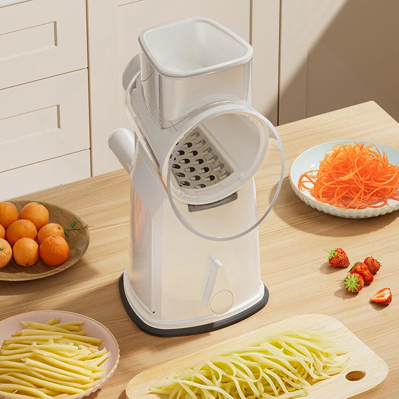 Household Manual Slicer, Stainless Steel Multi-Blade Design, Non-Slip Base, Portable And Easy To Clean, Kitchen Artifact