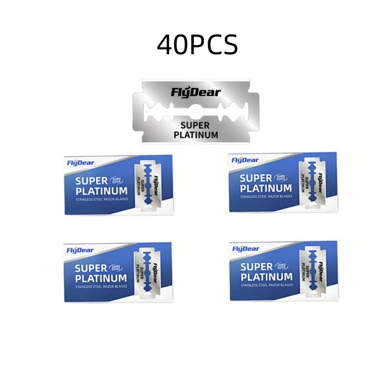 Outil de barbier professionnel Sécurité à double bord lames de rasoir rétro classiques en acier inoxydable pour le rasage et l’épilation des hommes