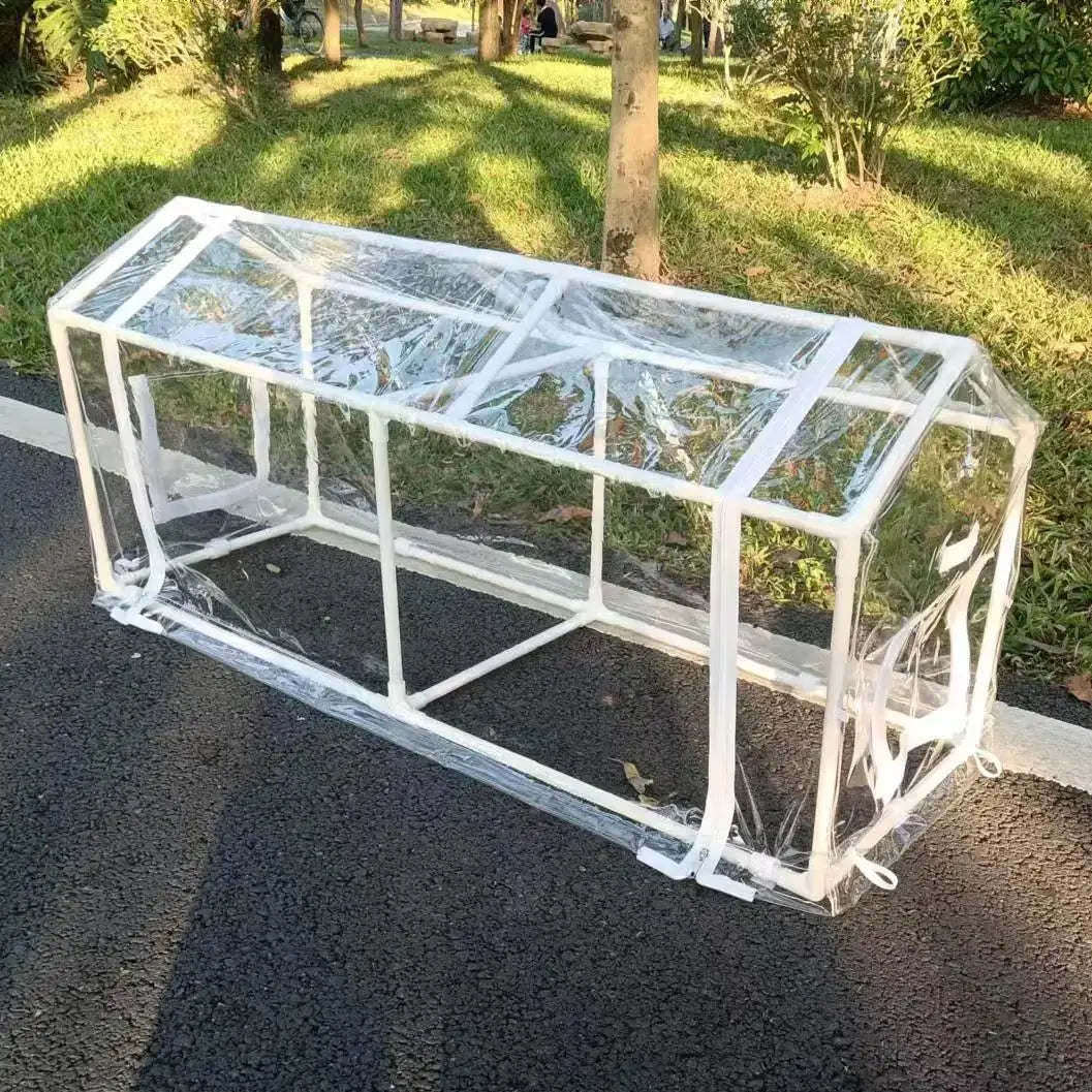 Outdoor crop shed, plant protection tent with zipper doors,windows, vegetable Bottom without film