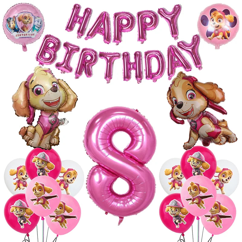 Paw Patrol Birthday Decorations Dogs Skye Disposable Tableware Party Package Tablecloth Kids Favor Childrens Party Supplies