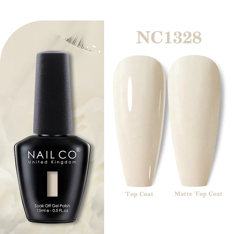 NAILCO Vernis Semi Permanent UV Gel Nail Polish Black White Color Nails Art Manicure TOP BASE Varnish Hybrid Nail Professionals